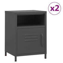 Tables de chevet 2 pcs Anthracite 35x35x51 cm Acier 