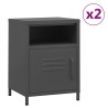 Tables de chevet 2 pcs Anthracite 35x35x51 cm Acier 