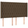 Tête de lit avec oreilles Marron foncé 163x16x118/128 cm Tissu  