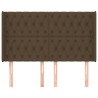 Tête de lit avec oreilles Marron foncé 163x16x118/128 cm Tissu  