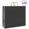 Sacs en papier 50 pcs avec poignées noir 54x15x49 cm 