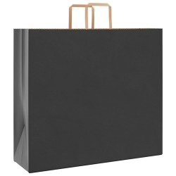 Sacs en papier 50 pcs avec poignées noir 54x15x49 cm 