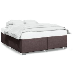 Cadre de lit sans matelas marron foncé 180x200 cm tissu 