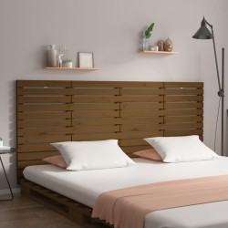 Tête de lit murale Marron miel 166x3x91,5 cm Bois massif de pin 