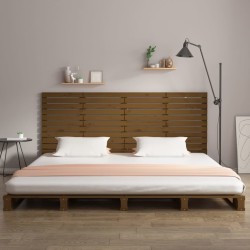Tête de lit murale Marron miel 166x3x91,5 cm Bois massif de pin 