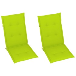 Chaises inclinables de jardin lot de 2 et coussins Bois acacia 