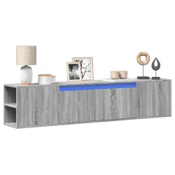 Meuble TV mural avec LED sonoma gris 180x31x39,5 cm 