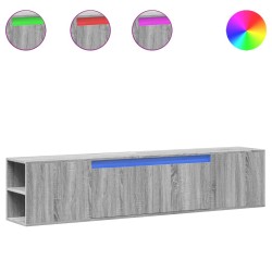 Meuble TV mural avec LED sonoma gris 180x31x39,5 cm 