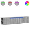 Meuble TV mural avec LED sonoma gris 180x31x39,5 cm 