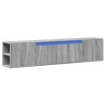 Meuble TV mural avec LED sonoma gris 180x31x39,5 cm 