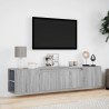 Meuble TV mural avec LED sonoma gris 180x31x39,5 cm 