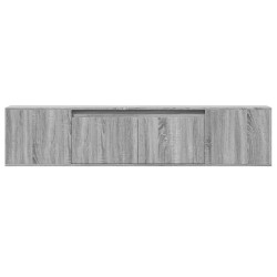 Meuble TV mural avec LED sonoma gris 180x31x39,5 cm 