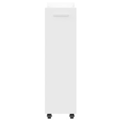 Armoire avec roues blanc 60x22x79 cm bois d'ingénierie 
