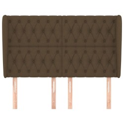 Tête de lit avec oreilles Marron foncé 163x23x118/128 cm Tissu 