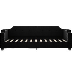 Lit de repos sans matelas noir 80x200 cm tissu 