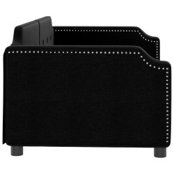 Lit de repos sans matelas noir 80x200 cm tissu 