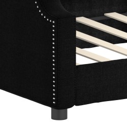 Lit de repos sans matelas noir 80x200 cm tissu 