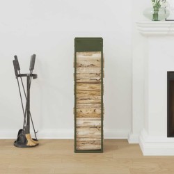 Portant de bois chauffage vert olive 25x25x100 cm 