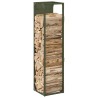 Portant de bois chauffage vert olive 25x25x100 cm 