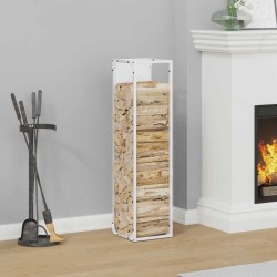 Portant de bois chauffage blanc 25x25x100 cm 