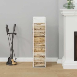 Portant de bois chauffage blanc 25x25x100 cm 