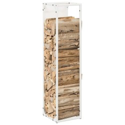 Portant de bois chauffage blanc 25x25x100 cm 