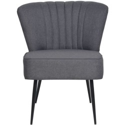 Chaise de cocktail gris foncé tissu 