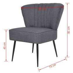 Chaise de cocktail gris foncé tissu 