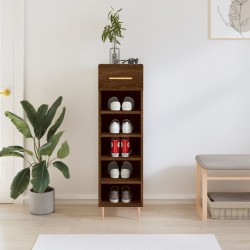 Meuble à chaussures chêne marron 30x35x105 cm bois d'ingénierie 