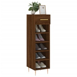Meuble à chaussures chêne marron 30x35x105 cm bois d'ingénierie 