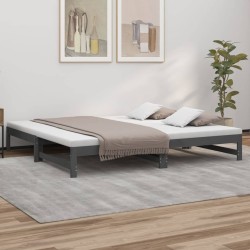 Lit coulissant sans matelas gris 2x(100x200) cm 