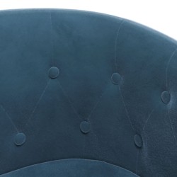 Fauteuil avec repose-pied bleu foncé velours 