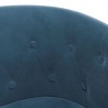 Fauteuil avec repose-pied bleu foncé velours 