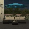 Parasol mural avec LED bleu mer 290 cm 