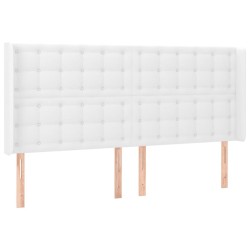 Tête de lit à LED Blanc 203x16x118/128 cm Similicuir 