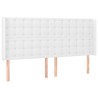 Tête de lit à LED Blanc 203x16x118/128 cm Similicuir 