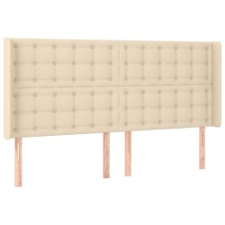 Tête de lit à LED Crème 163x16x118/128 cm Tissu 