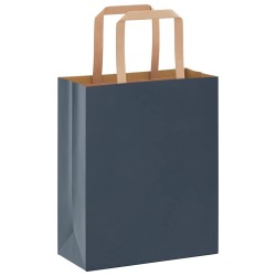 Sacs en papier 250 pcs avec poignées bleu 18x8x22 cm 