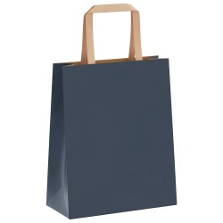Sacs en papier 250 pcs avec poignées bleu 18x8x22 cm 