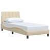 Cadre de lit sans matelas crème 80x200 cm tissu 