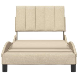 Cadre de lit sans matelas crème 80x200 cm tissu 