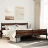 Cadre de lit en métal sans matelas chêne marron 183x213 cm 