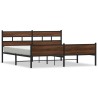 Cadre de lit en métal sans matelas chêne marron 183x213 cm 