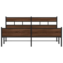 Cadre de lit en métal sans matelas chêne marron 183x213 cm 