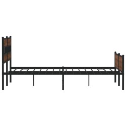 Cadre de lit en métal sans matelas chêne marron 183x213 cm 
