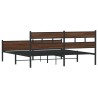 Cadre de lit en métal sans matelas chêne marron 183x213 cm 