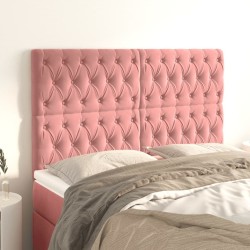 Têtes de lit 4 pcs Rose 80x7x78/88 cm Velours 