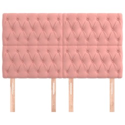 Têtes de lit 4 pcs Rose 80x7x78/88 cm Velours 