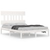 Cadre de lit sans matelas blanc 150x200 cm bois massif 