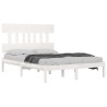 Cadre de lit sans matelas blanc 150x200 cm bois massif 